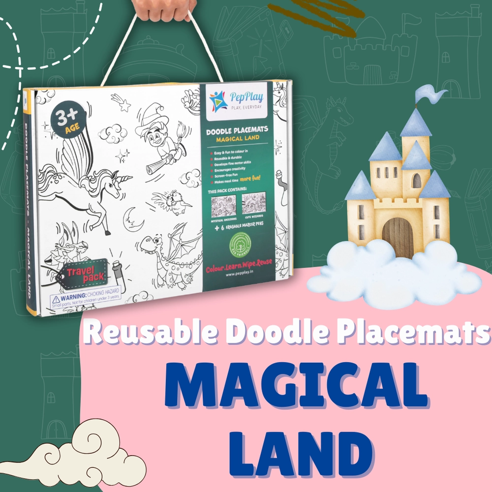 Doodle Placemats Travel Set - A4 Reusable