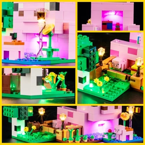 Light Kit for LEGO Baby Pig House 21268 - Plastic Minecraft 1