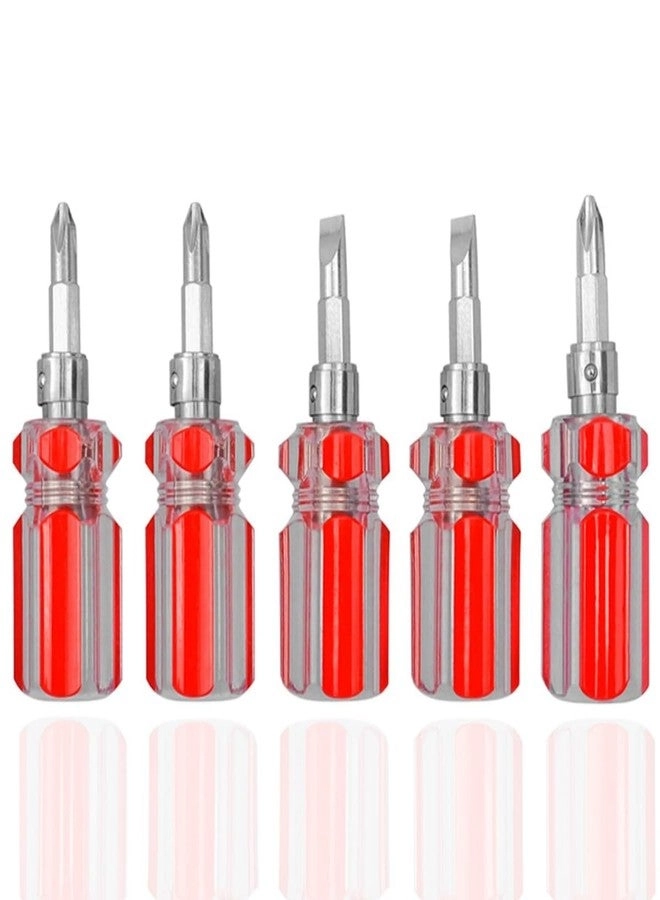 Stubby Magnetic Slotted and Phillips Screwdriver Set (5 Pcs)