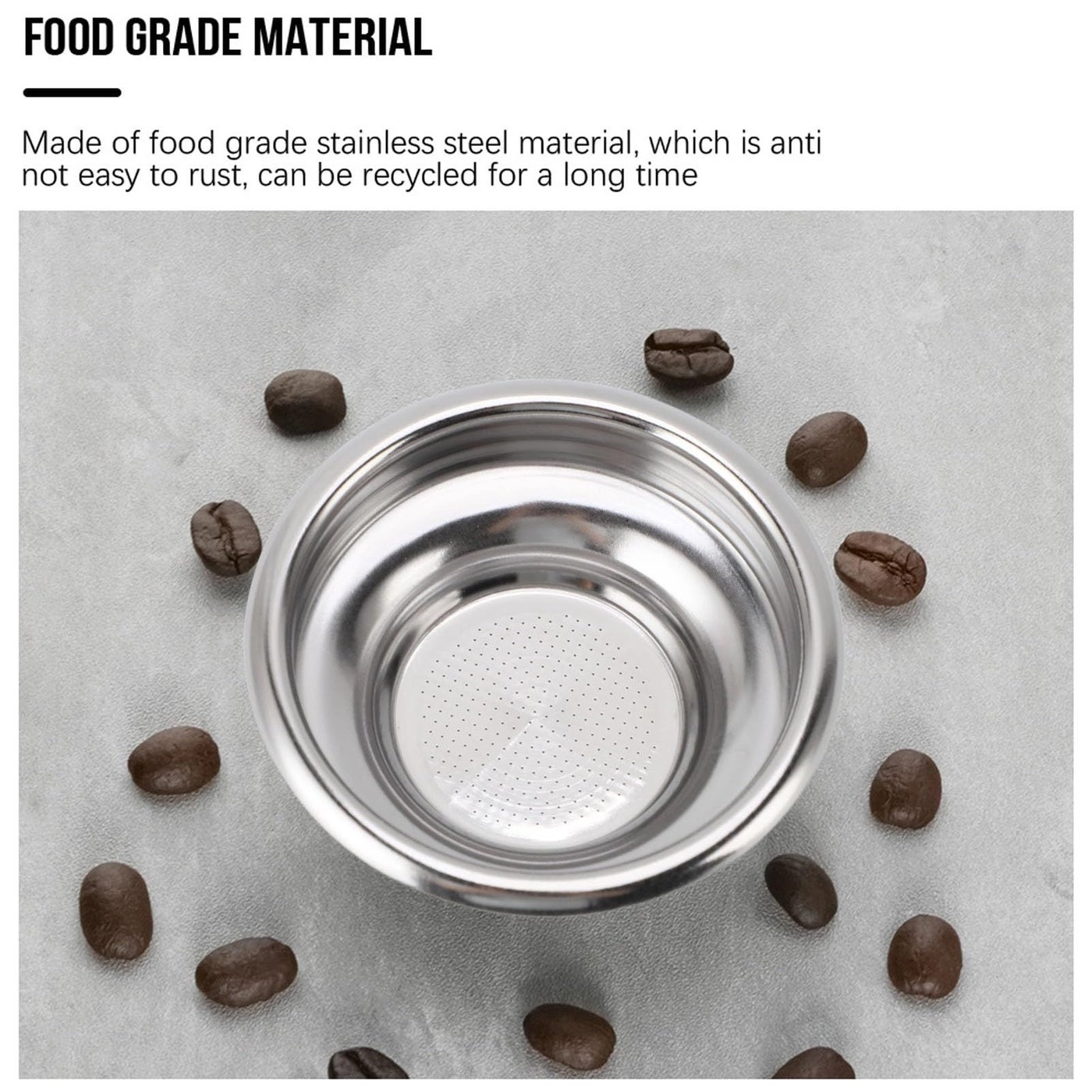 Portafilter Basket - 58mm Stainless Steel Single Cup Bundle