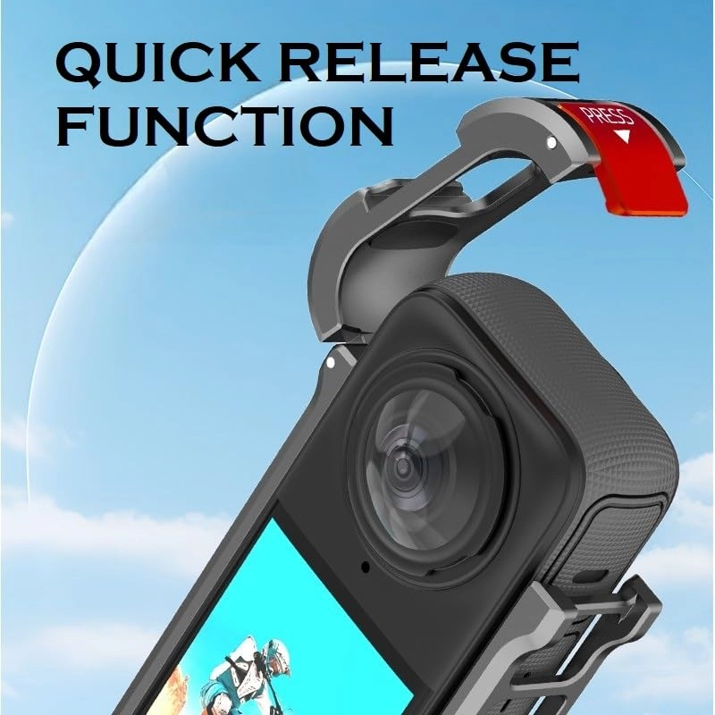 Aluminium Frame for Insta360 X4 - Cold Shoe Mounts Tripod Compatibility