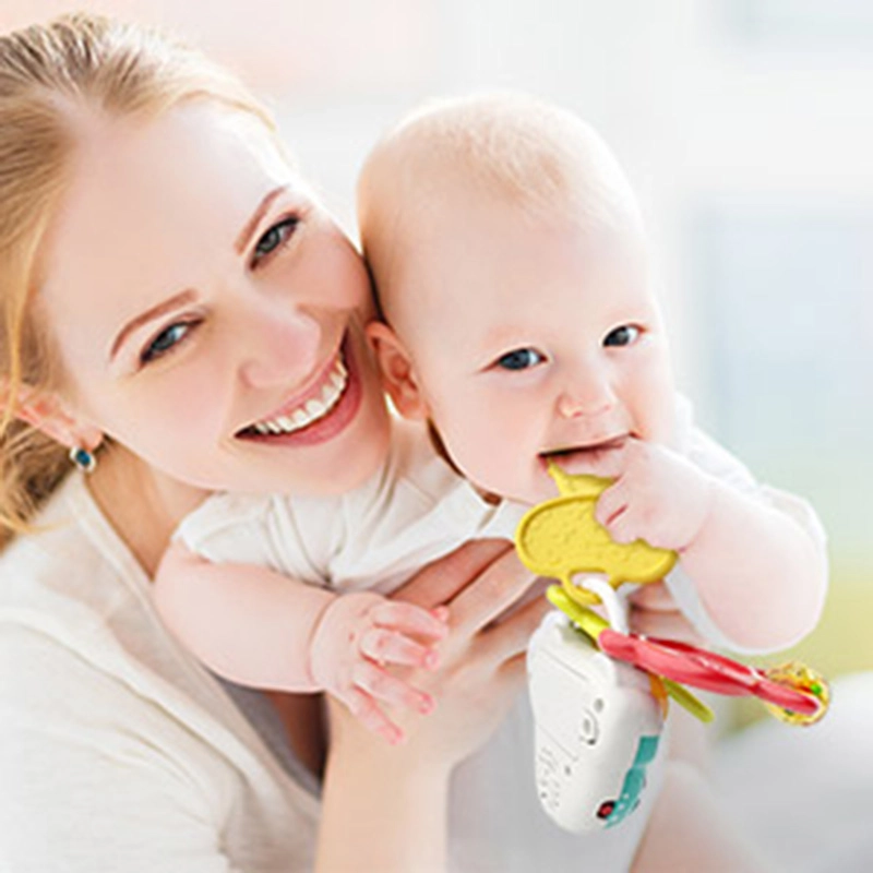 Baby Rattle Teething Car Toy - High-quality plastic with food-grade silicone.