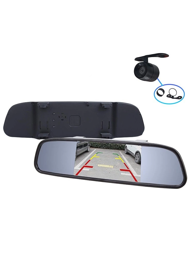 Mr Smart Car Rearview Mirror Monitor - Backup Camera Anti-Glare Display Built-in Navigation Controls