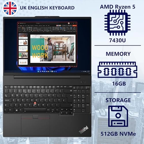 ThinkPad E16 - 16'' Ryzen 5 7430U 16GB DDR4 512GB SSD