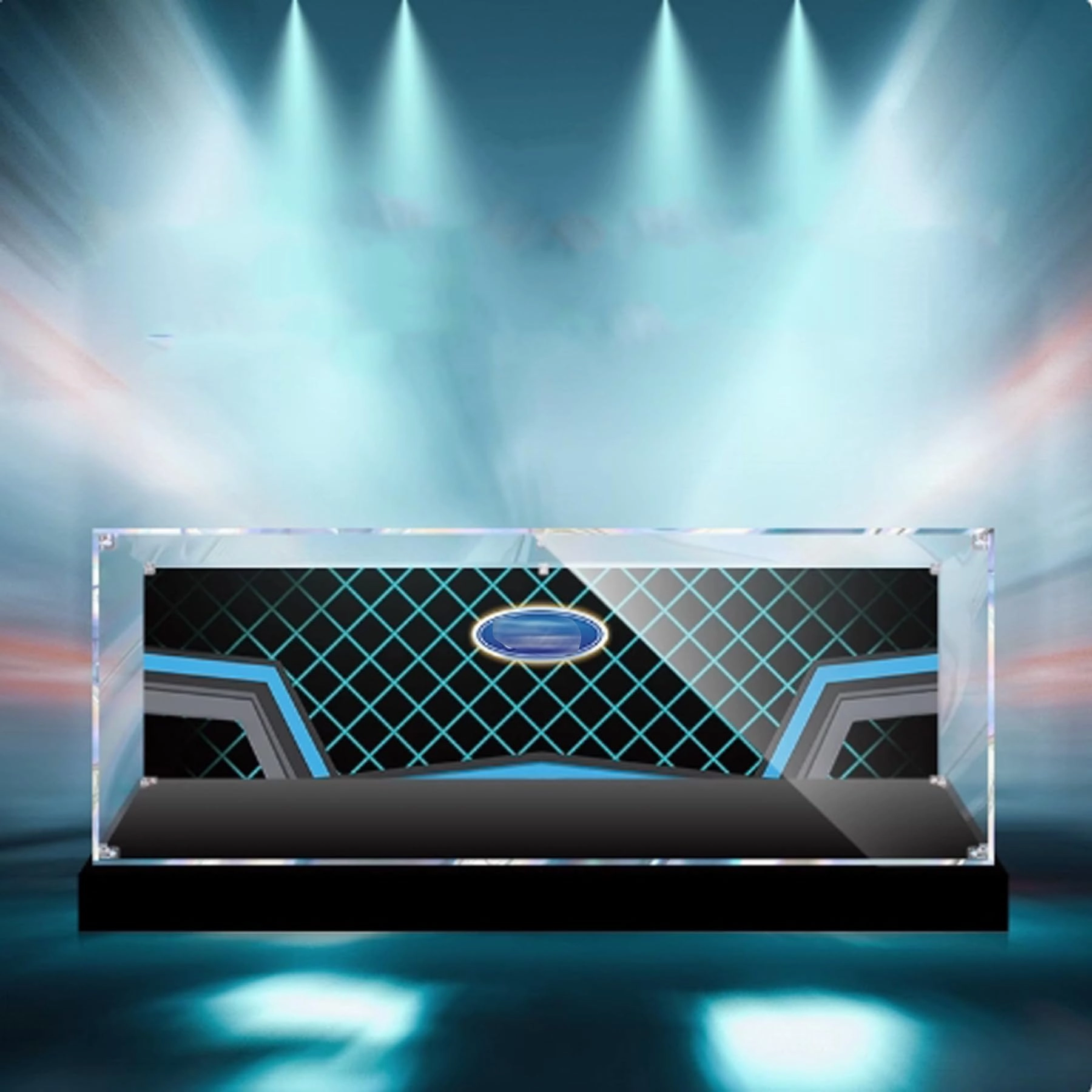 FEIRUBO Acrylic Display Box - 45 x 25 x 15 cm Black Base