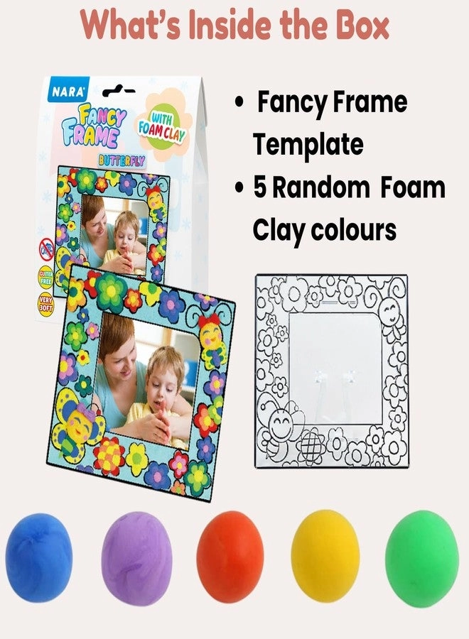 Fancy Frame - Butterfly Design DIY Kit 5 Foam Clay Colours Photo Frame