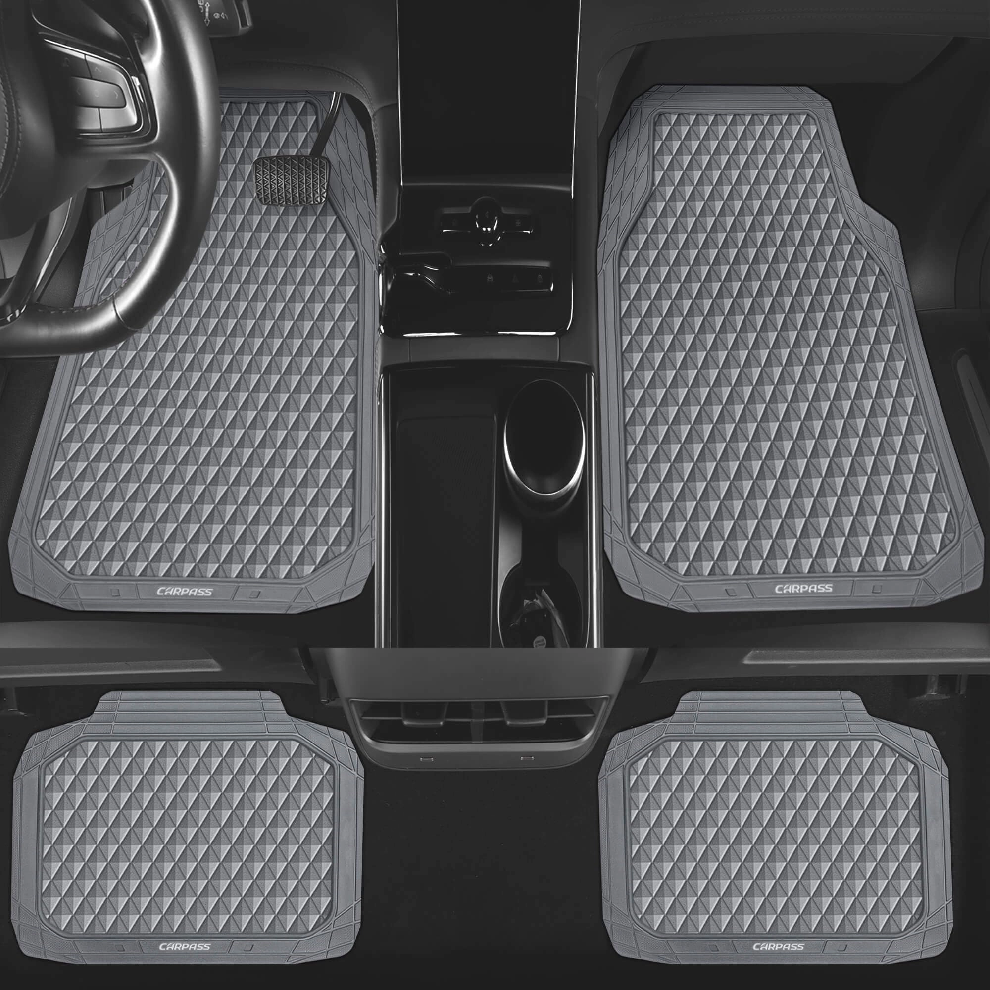 Floor Mats - Gray Rubber 4 Pcs
