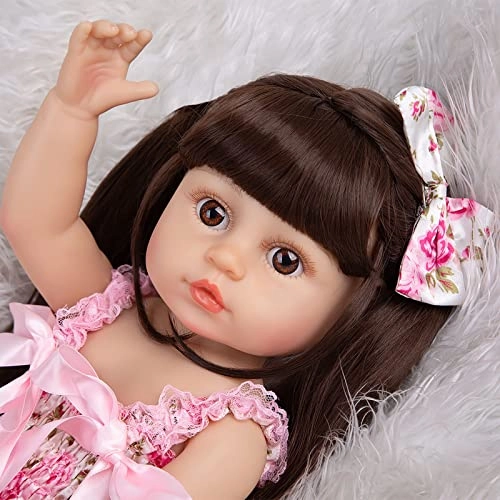 Reborn Baby Doll - 22 Inch Vinyl Brown Eyes