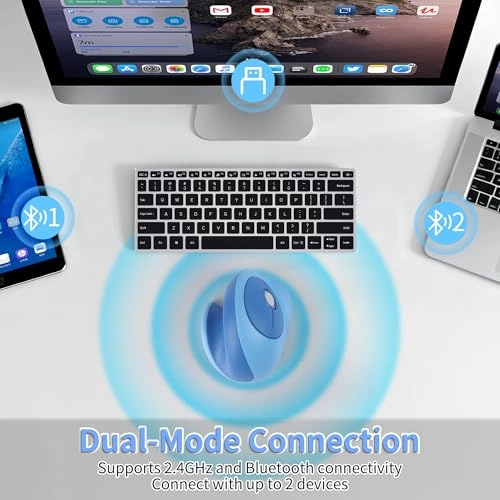 Vertical Mouse - USB+Bluetooth+Wired