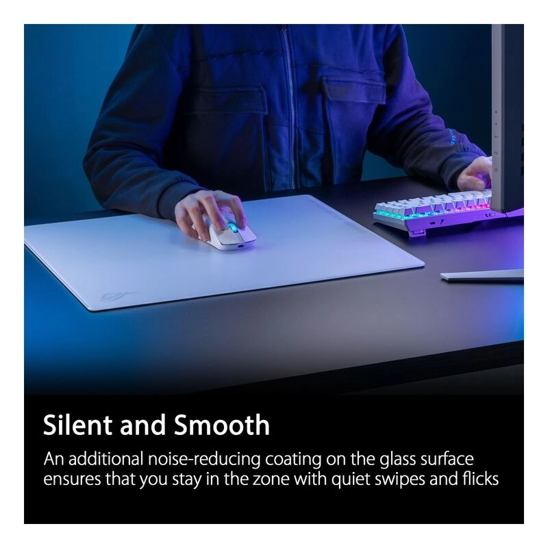 ROG NH04 Moonstone Ace L Tempered Glass Gaming Mouse Pad - 50x40 cm