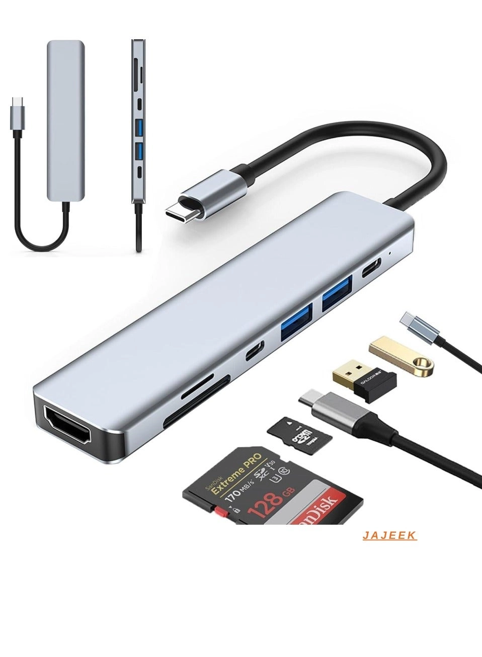USB C Hub - 4K HDMI 100W PD SD/TF Card Reader