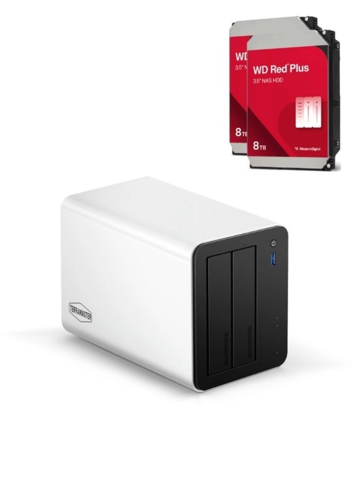 TerraMaster F2-425 Plus + WD Red Plus 2-Bay 16TB - 2 X 8TB WD Red Plus