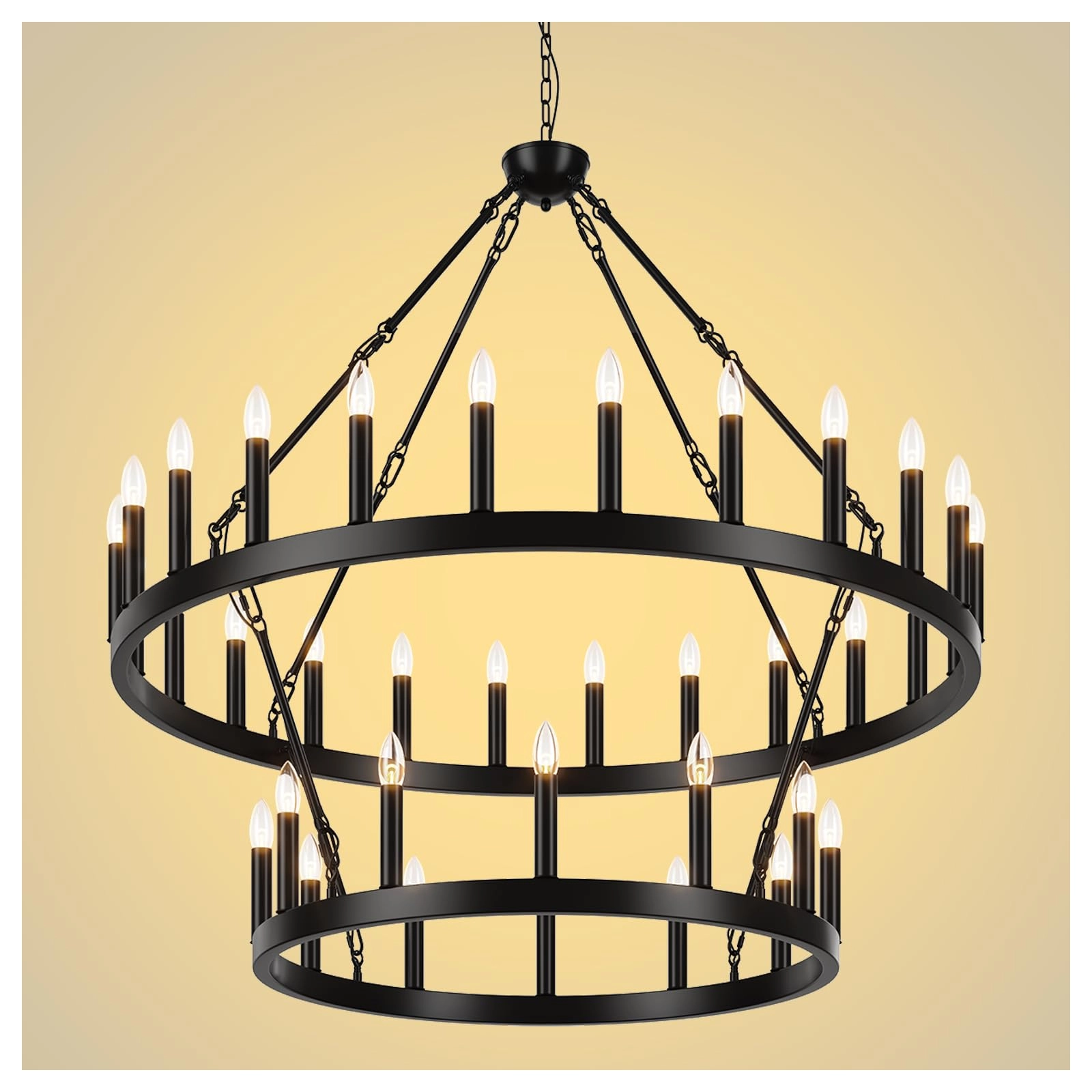 EALTHY Wagon Wheel Chandelier - Dimmable