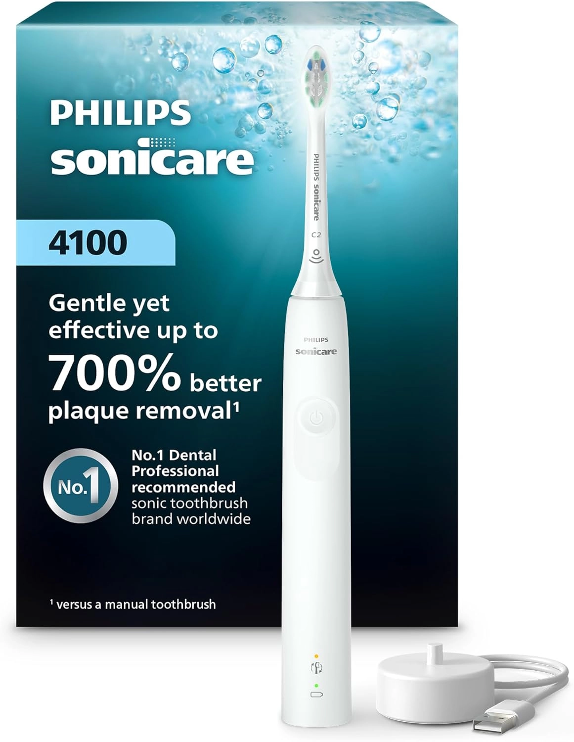 Philips Sonicare 4100 - 1 Brush Head Slim Travel Case USB Charger