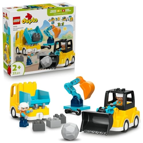 3 in 1 Construction Vehicles (10475) - Educational Montessori Toy for Toddlers
