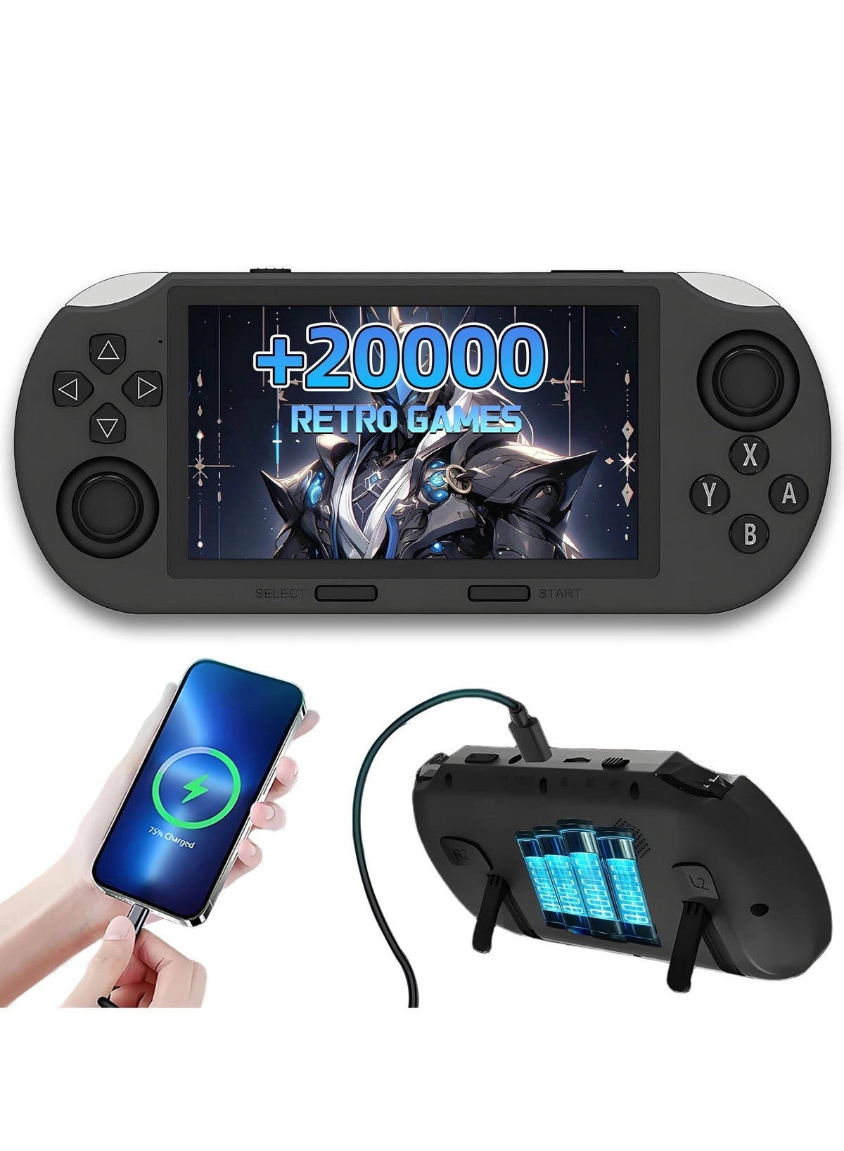 Joshberg Retro Handheld Game Console - 20,000+ Games 4.5-Inch IPS Screen