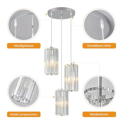 Chandelier - 3-Luces Chrome Crystal