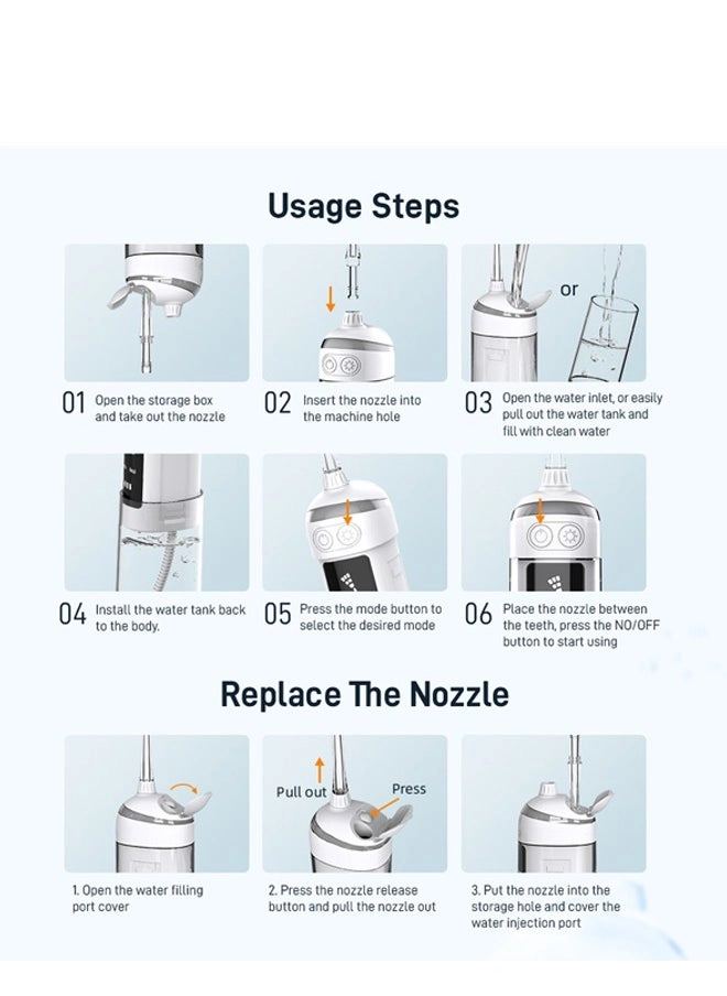 Portable Electric Toothbrush - 6 Speed White