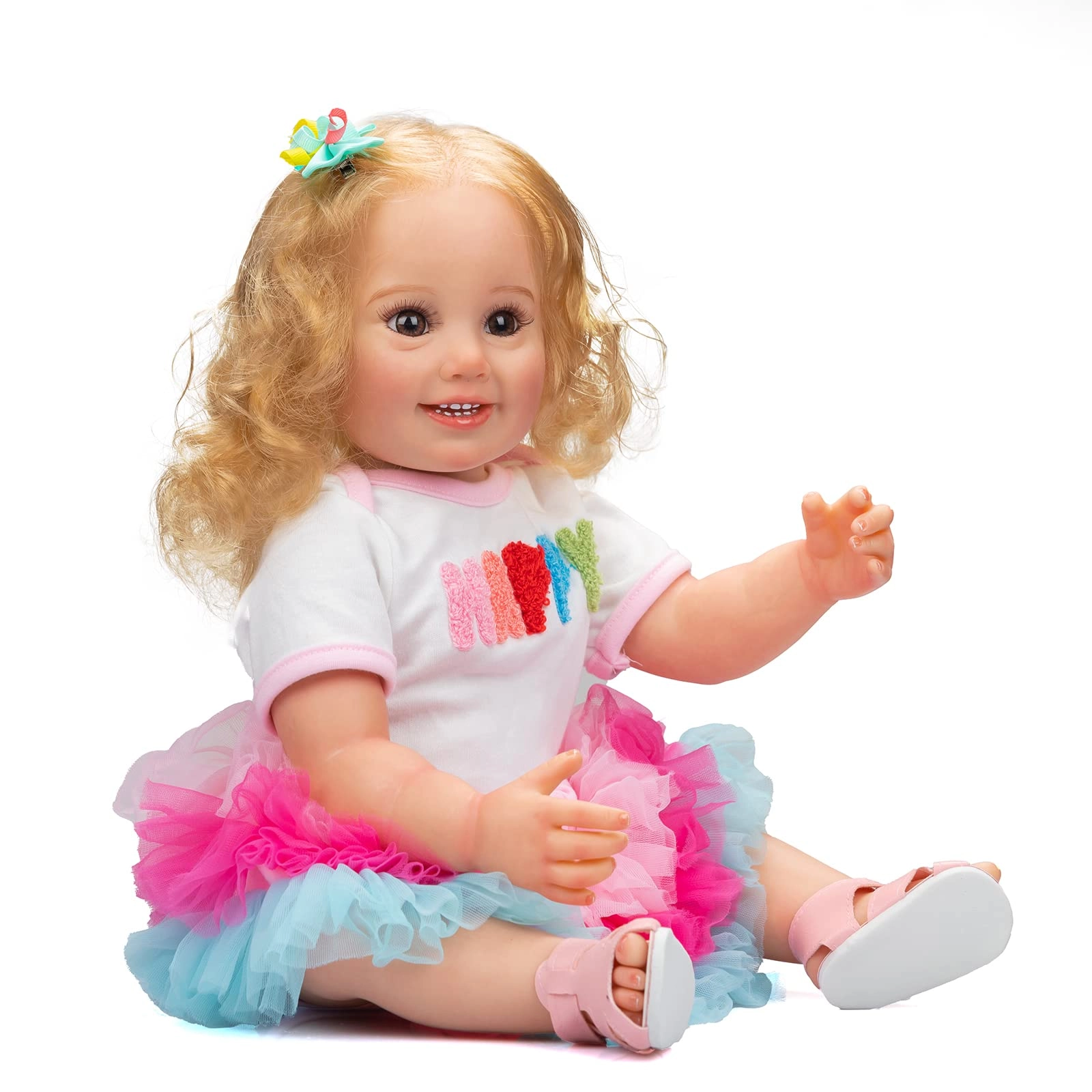 Enjoy with Love Reborn Baby Doll - 55 cm Silicone Blue Eyes