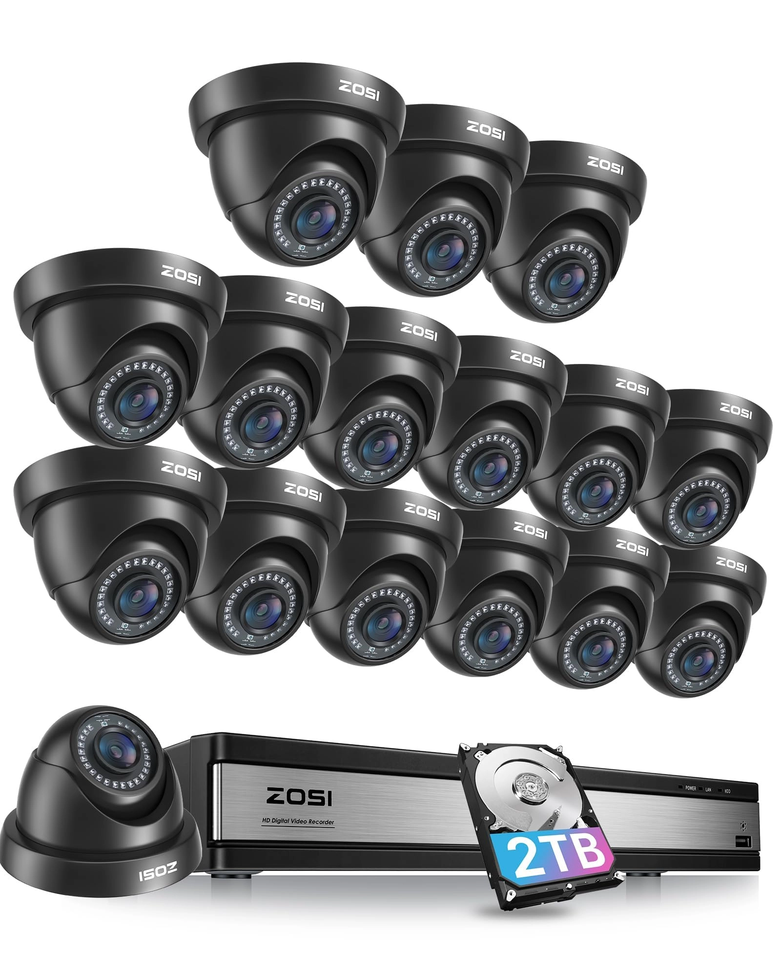 Ansjer Electronics Co., Ltd. H.265+ 16 Channel Security Camera System - 16 cameras 16CH 1080p