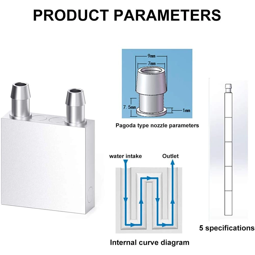 Aluminum Water Cooling Block - Liquid Water Cooler Heat Sink