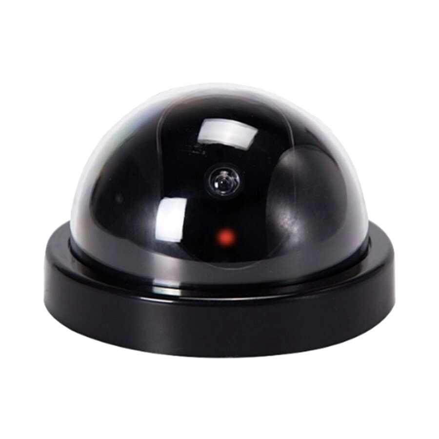 Dummy Security Camera - Solar Powered IR Red LED Light Silver