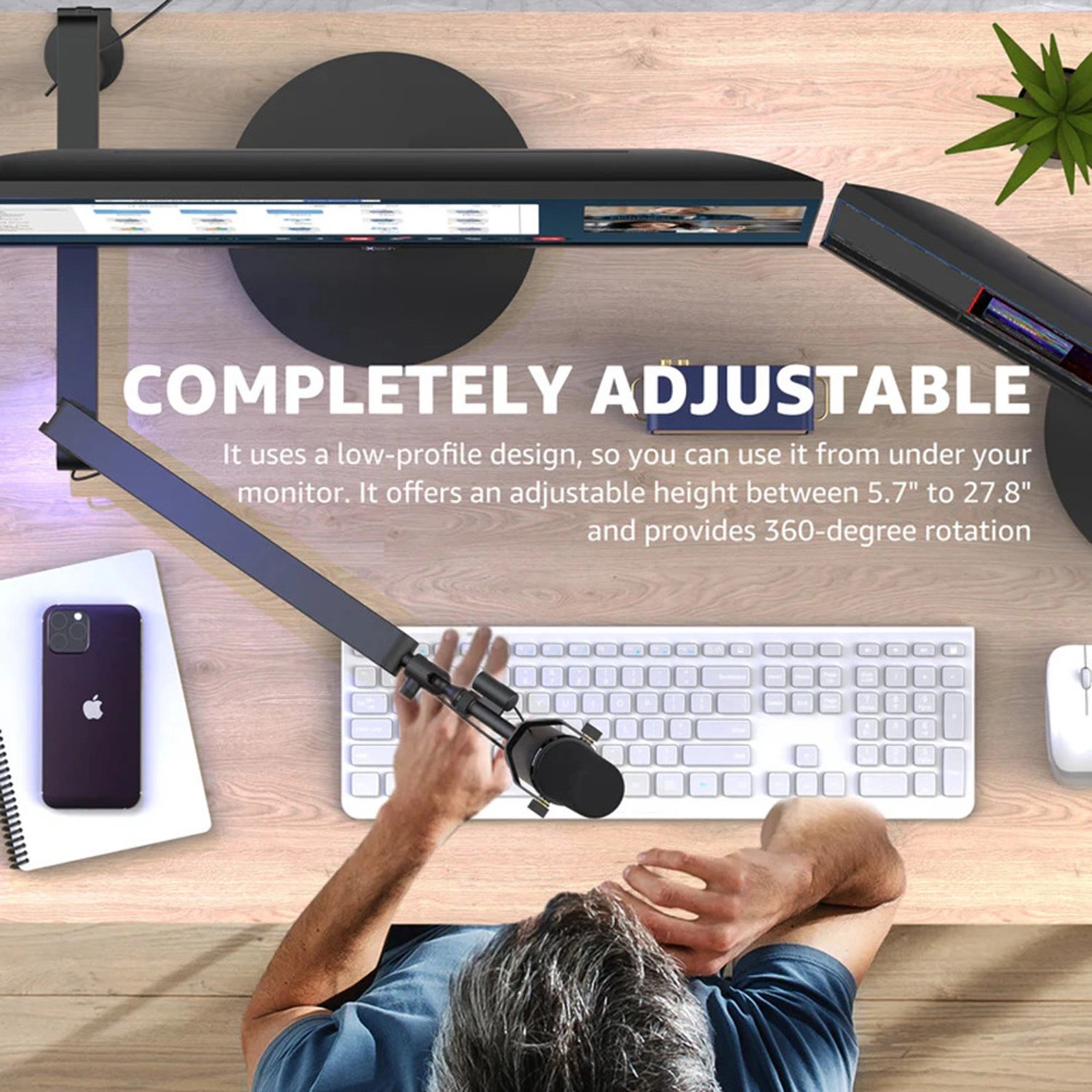 360 Rotatable Mic Arm - Desk Mount Adjustable