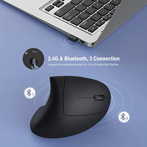 Multi-Device Ergonomic Bluetooth Mouse - Bluetooth