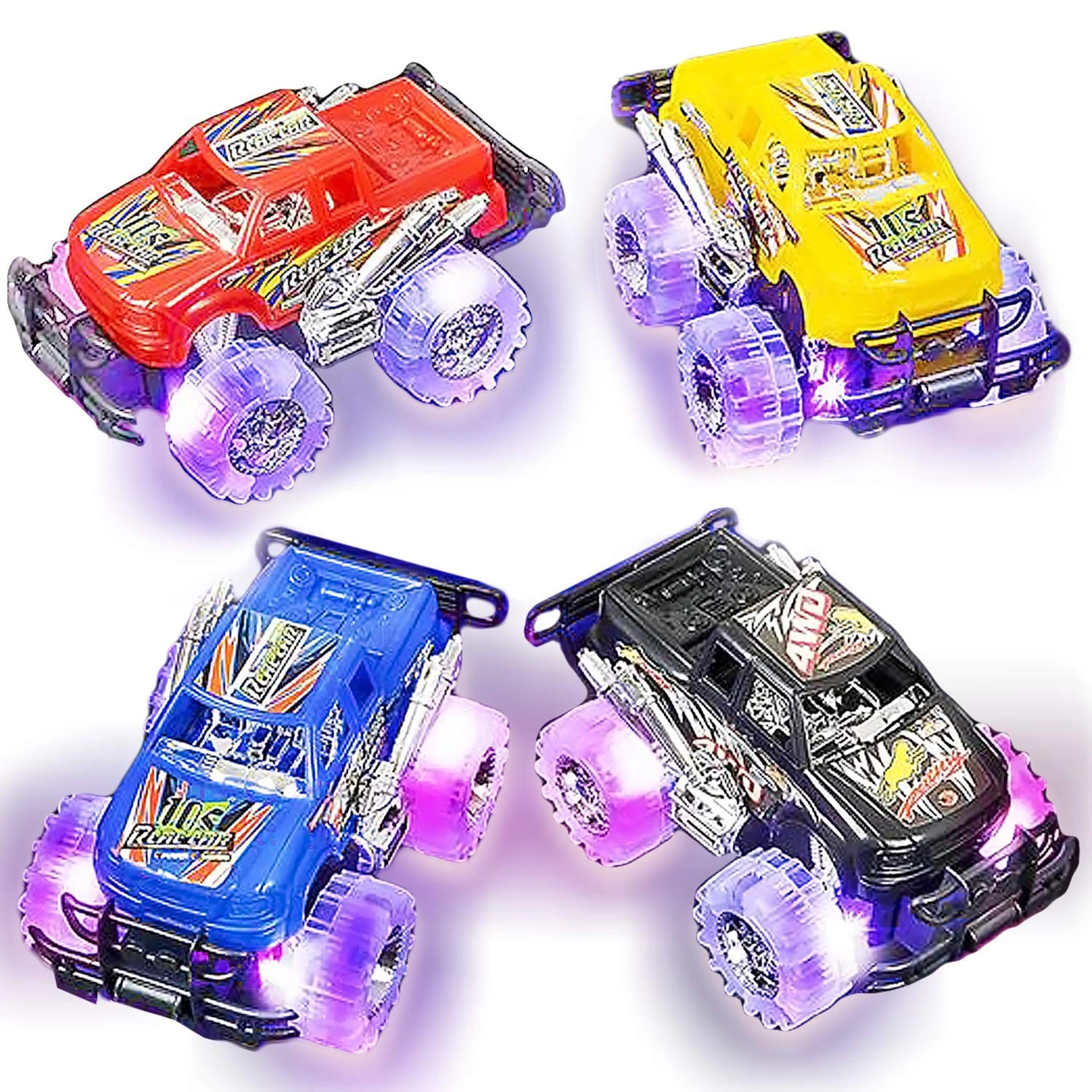 ArtCreativity Light-Up Monster Truck Toys - 1:24 2 pcs