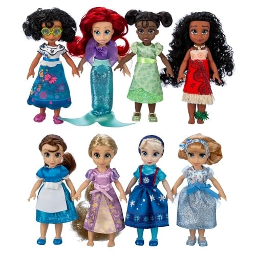 Disney Store Cinderella Poseable Mini Doll + Ariel Poseable Mini Doll + Belle Poseable Mini Doll + Tiana Poseable Mini Doll + Rapunzel Poseable Mini Doll + Elsa Poseable Mini Doll + Moana Poseable Mini Doll + Mirabel Poseable Mini Doll