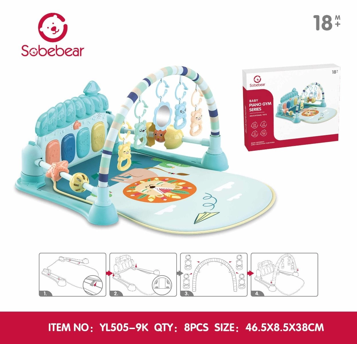 Andy Baby Activity Play Mat W/ Pedal Piano - 1+