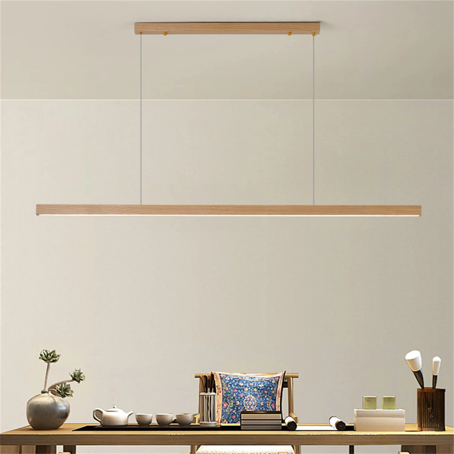 YXDFG Wooden Linear Ceiling Light - 3000K-6000K Dimmable