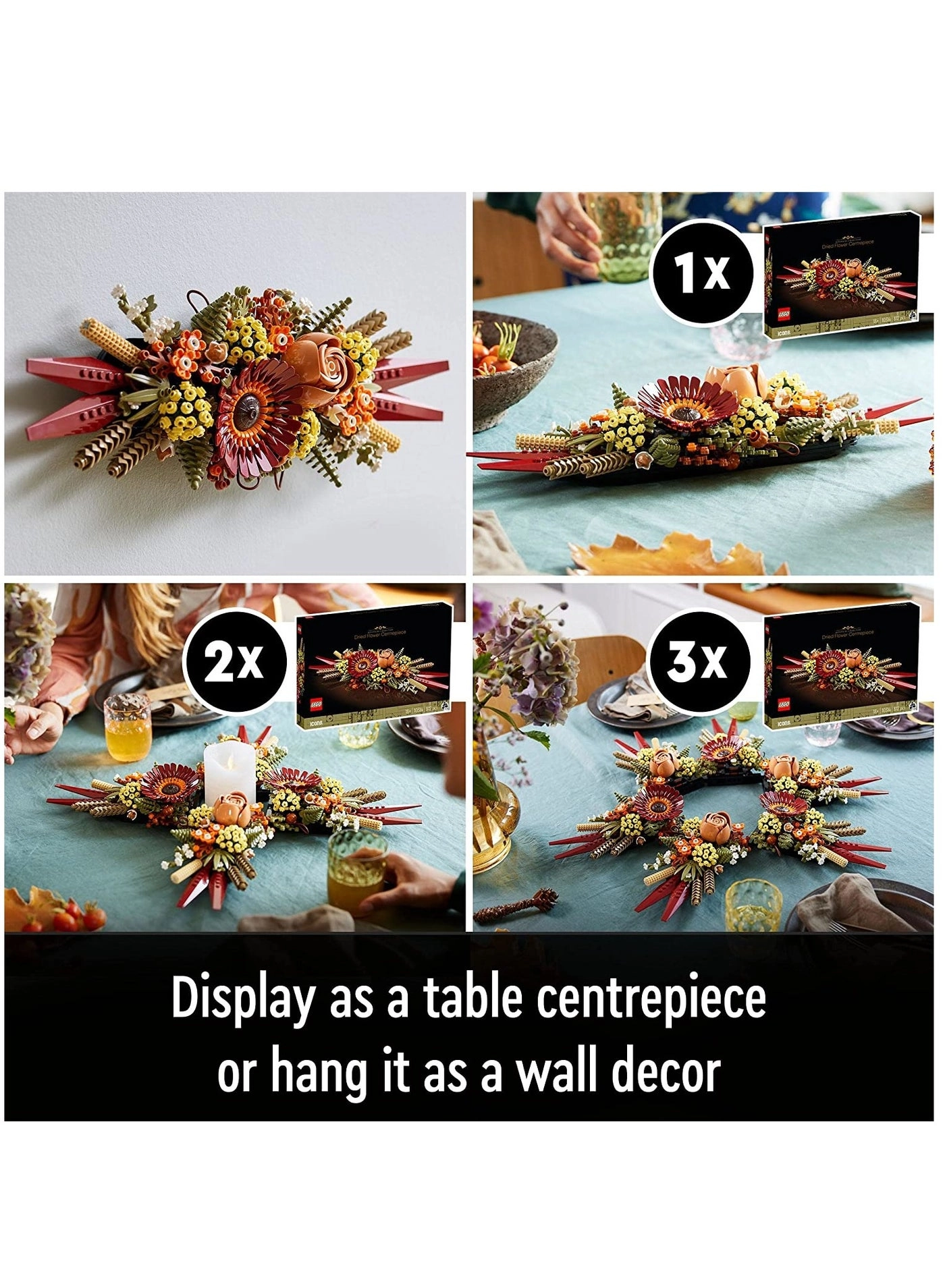 Icons Dried Flower Centrepiece Building Kit 10314 - Flowers 812 pcs
