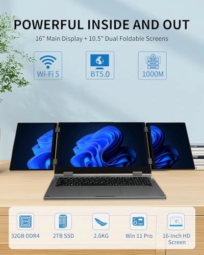 Triple Screen Laptop - 16'' Core i7-12700H 32GB DDR4 2TB SSD