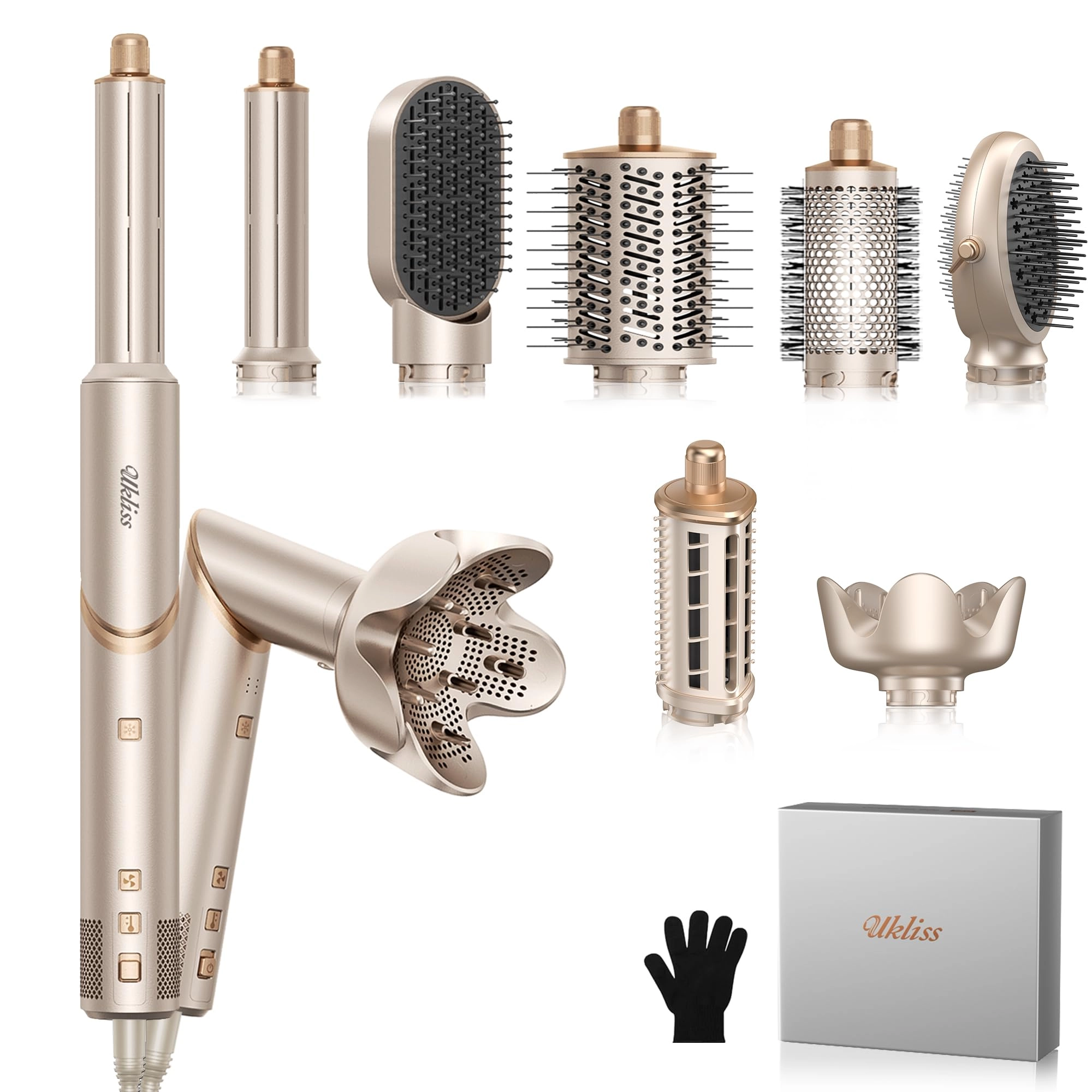 Hair Dryer Brush 6 in 1 - 110000 RPM Gold