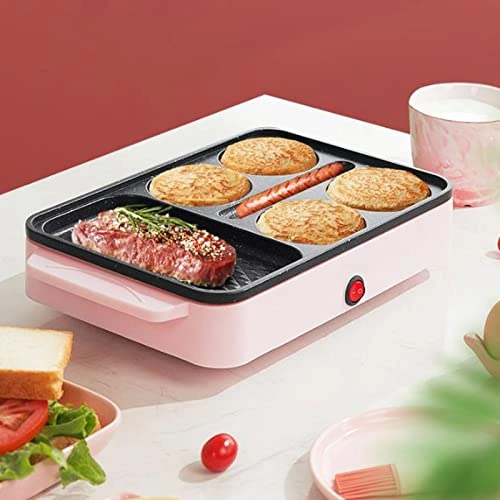 Electric Frying Pan - Pink 1000W Divided