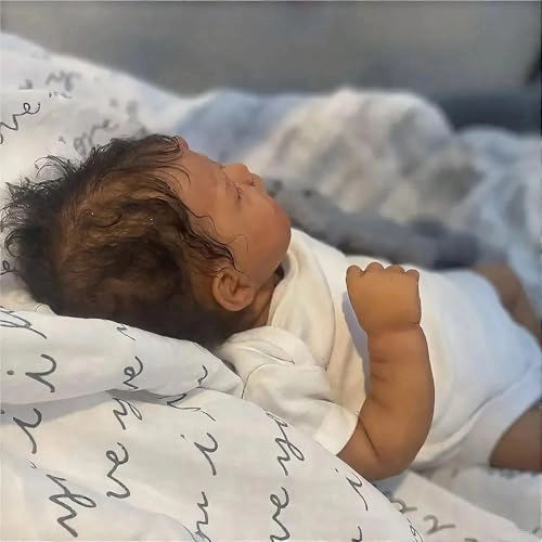 Reborn Baby Doll - 18 Inch 46 cm Silicone Lighter Brown Skin Ages 3+