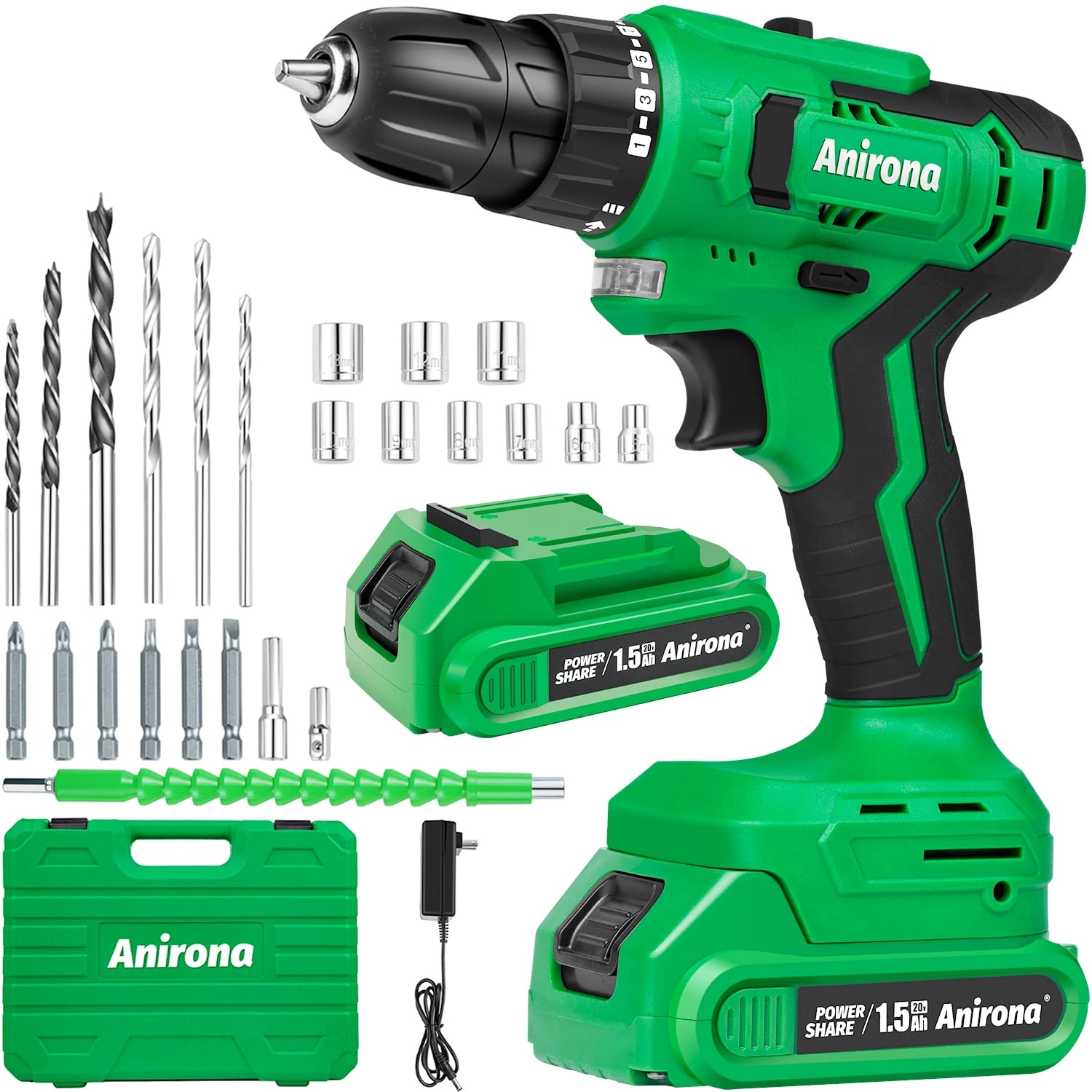 Anirona Cordless Drill Set - 1.5Ah 20V