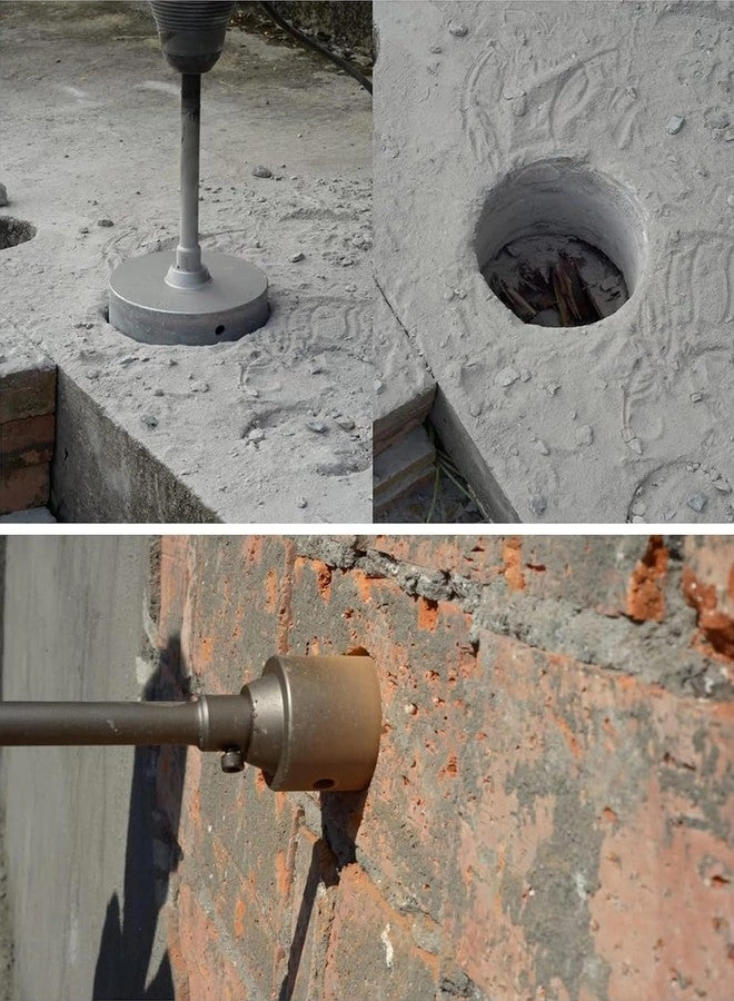 Masonry Hole Saw Cutter + Extension Shank Drill Bit + Wrench - 60mm to 300mm Brick Concrete Cement Stone