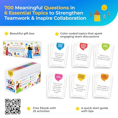 700 Team Building Conversation Cards - English 18 years and up