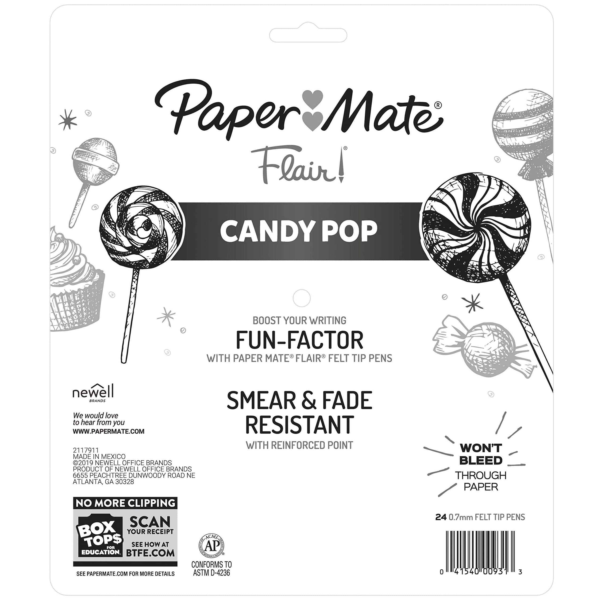 Flair Felt Tip Pens - 24 Assorted 0.7mm