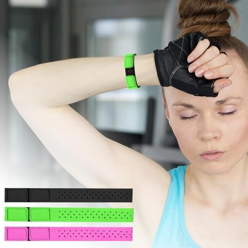 Heart Rate Monitor Band - 3 PCS Black Green Orange-Red