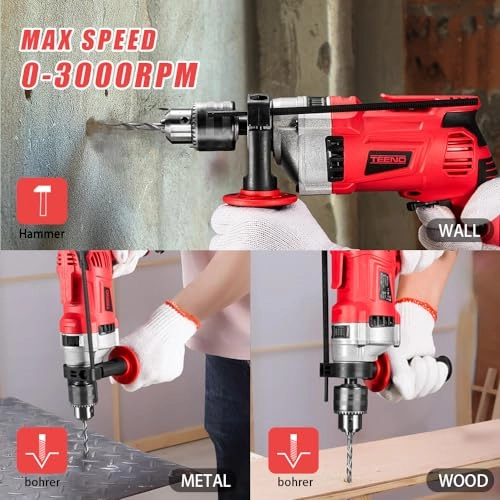 Hammer Drill - 910W 13mm Chuck 0-3000RPM