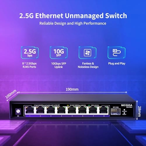 9 Port | 8x 2.5G Vlan + 1x 10G SFP+ 8-Ports