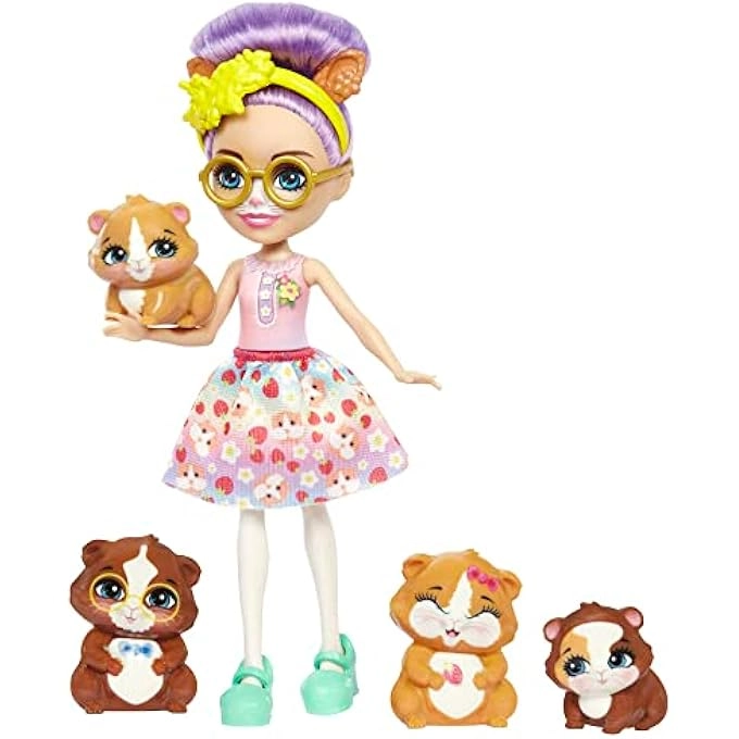 Glee Guinea Pig Doll - 6-in 4 Animal Figures Ages 4+ Set