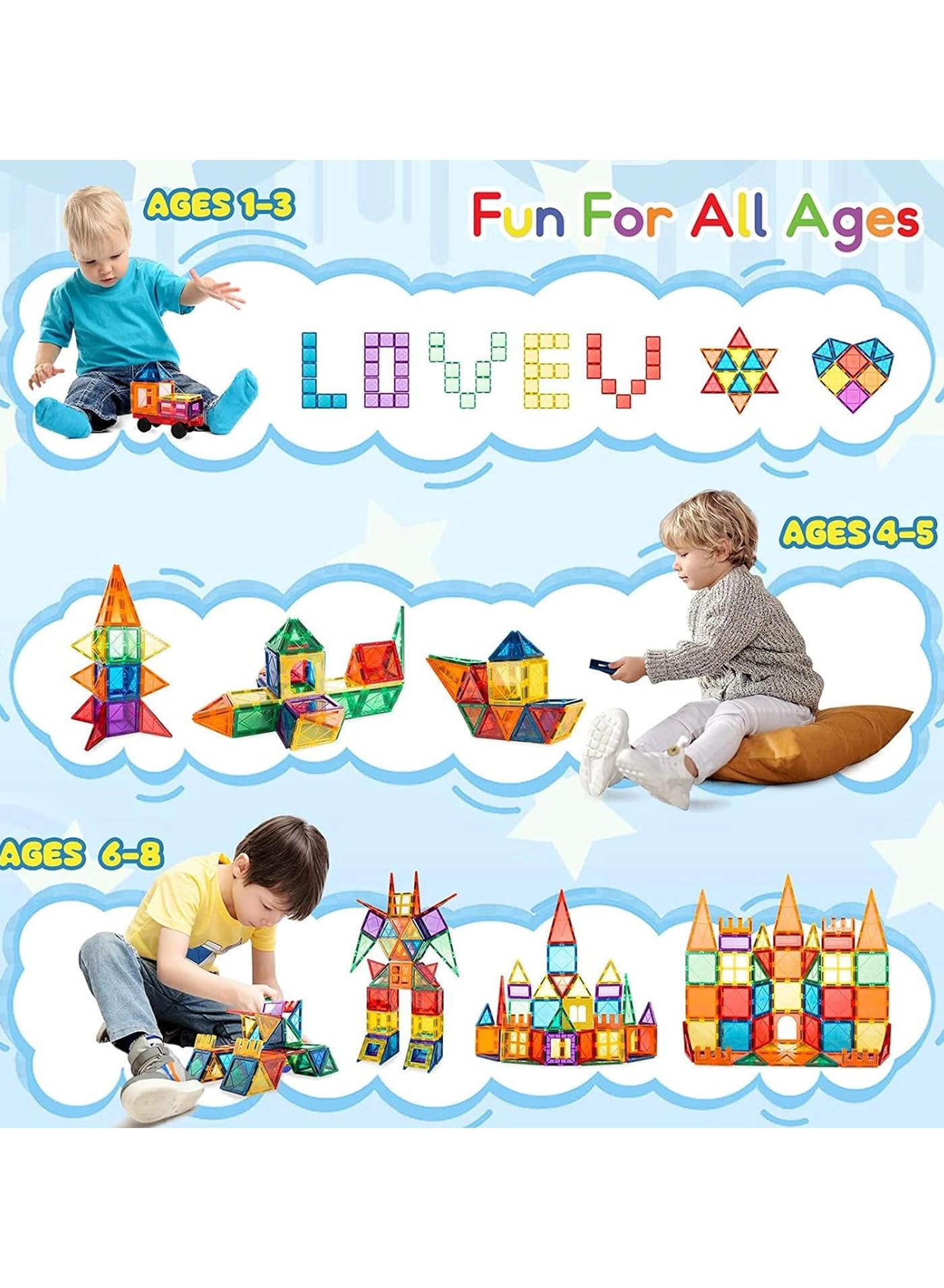 Magnetic Tiles - Construction 100pcs