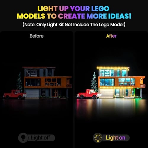 Led Light Kit - Remote Version Yellow Compatible with Lego 21354