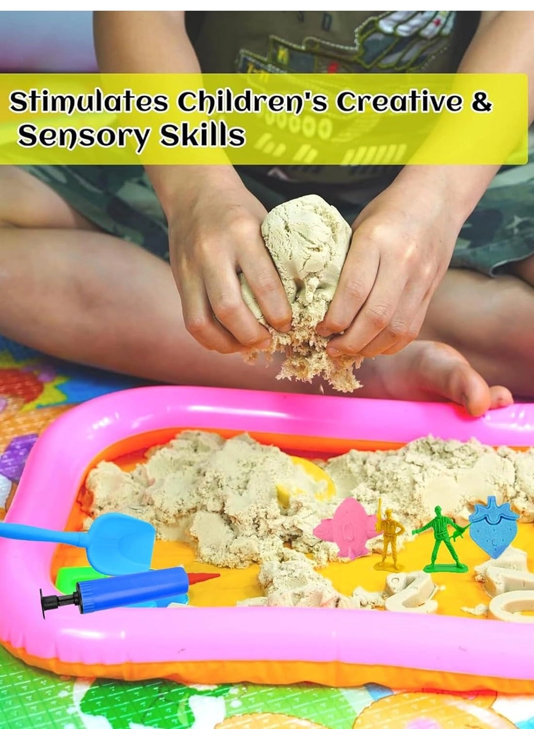 Kids Magic Sand Art Kit - 80pcs 2Kg Blue