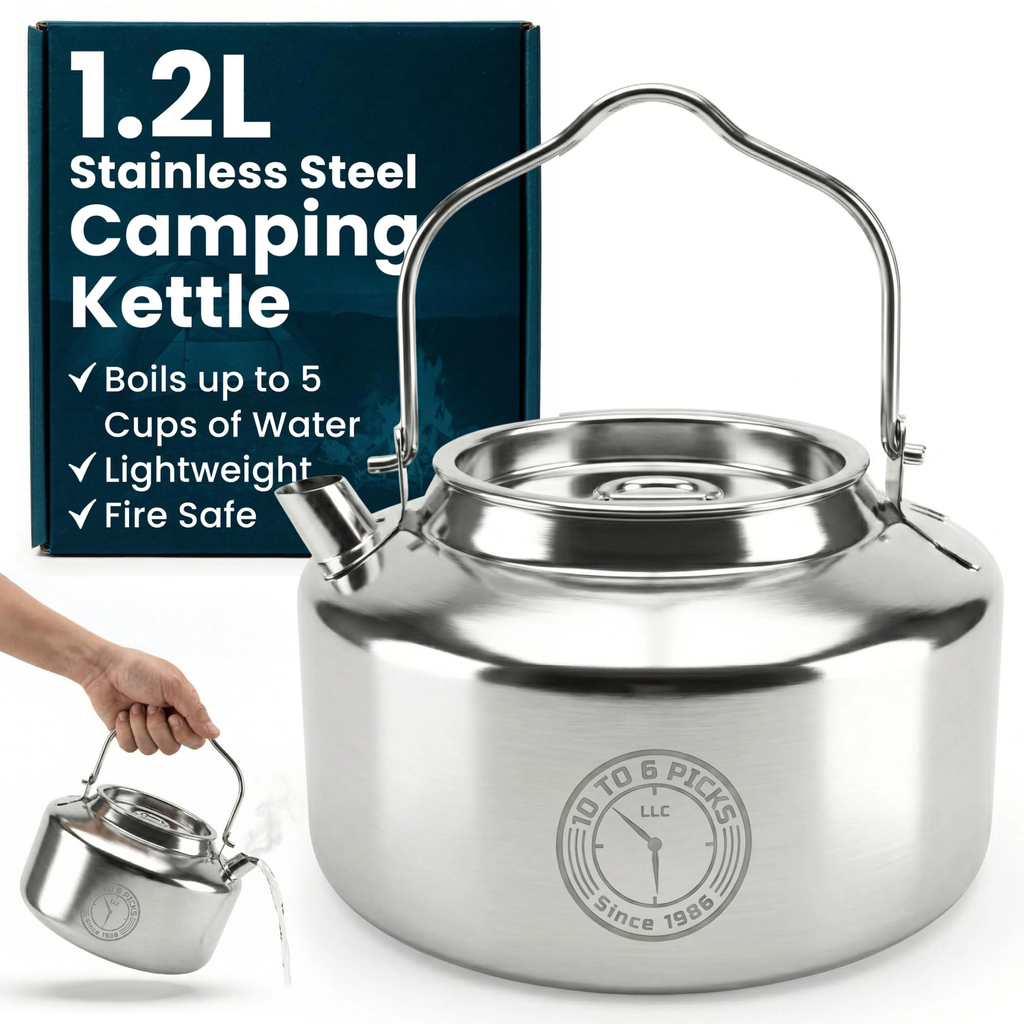 10 TO 6 PICKS LLC Camping Kettle - 1.2 Liters
