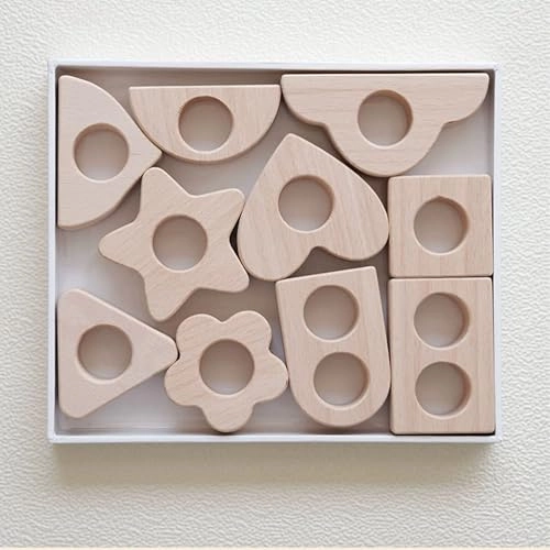 Wooden Colorful Acrylic Cylindrical Blocks Set - 36 months - 17 years 22 pieces